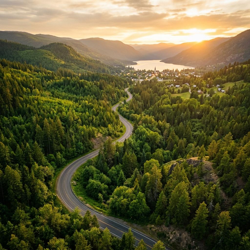 Scenic road to Aranya Eco